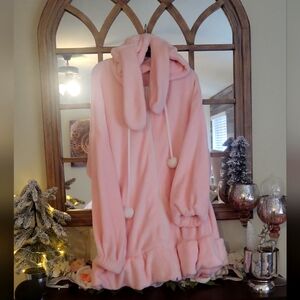 Kawaii Anime Bunny Ear Hoodies For Women Sweet Lovely Fuzzy Fluffy